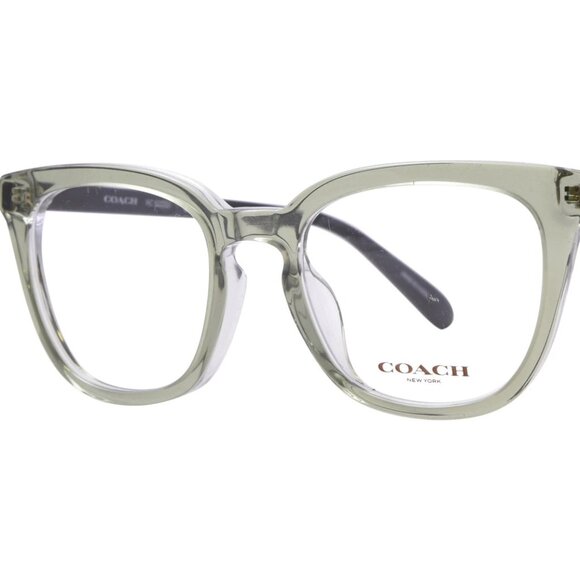 Coach HC6223U Eyeglasses – Transparent Green Hopper, 51mm – New with Tags - Picture 1 of 4